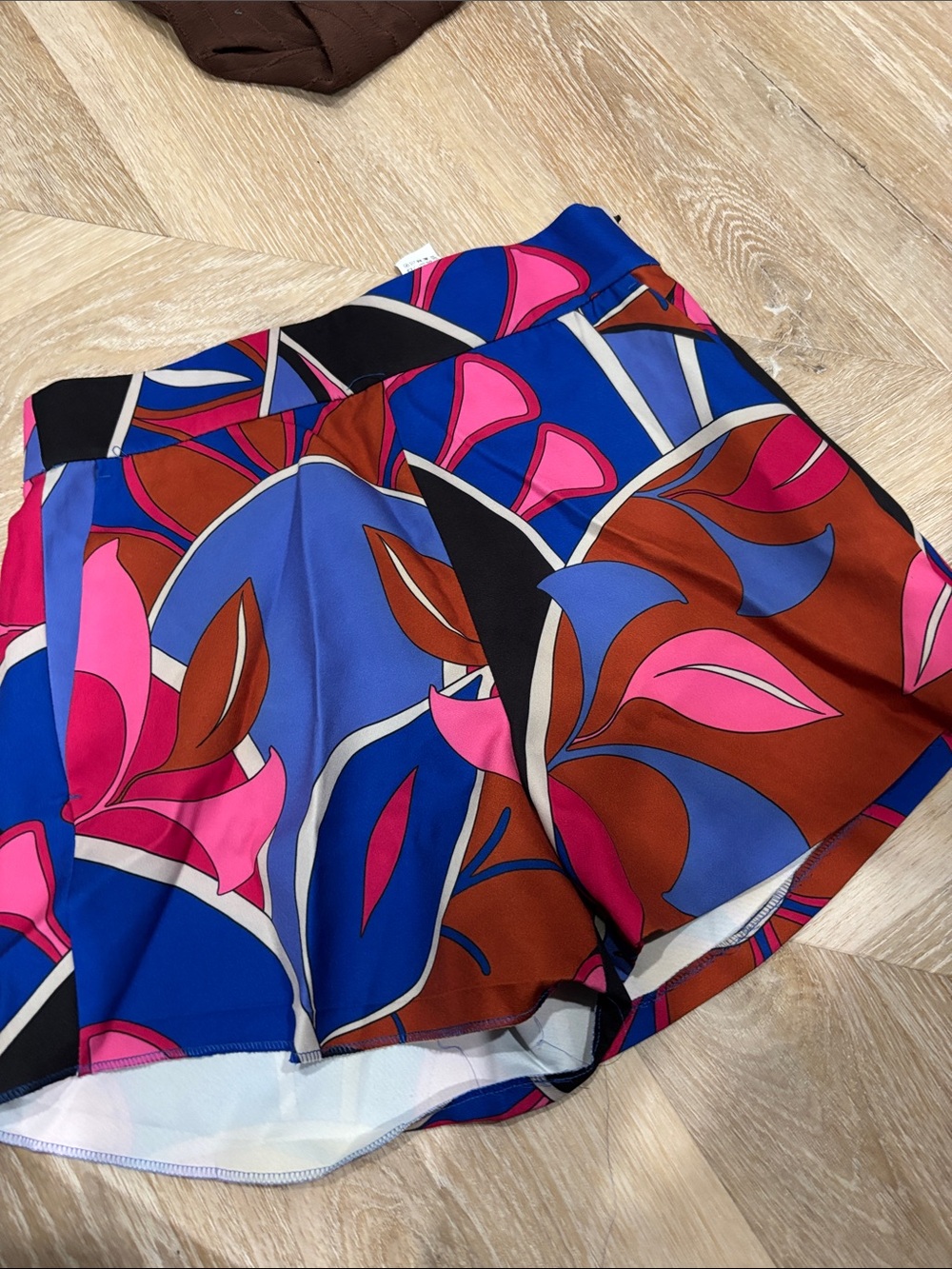 Zara Multicolor Floral Print Shorts - Blue, Pink, Brown